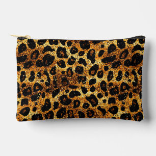Luxus Glitter Gold Braun Rost Leopardenmuster Zubehörtasche