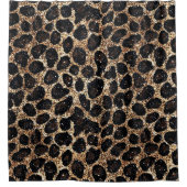 Luxus Glitter Gold Braun Schwarz Leopard Muster Duschvorhang (Vorderseite)
