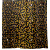 Luxus Glitter Gold Braun Schwarz Leopard Muster Duschvorhang (Vorderseite)