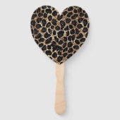 Luxus Glitter Gold Braun Schwarz Leopard Muster Fächer (Rückseite)