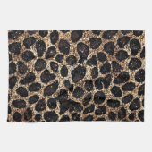 Luxus Glitter Gold Braun Schwarz Leopard Muster Geschirrtuch (Horizontal)