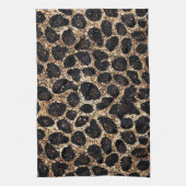Luxus Glitter Gold Braun Schwarz Leopard Muster Geschirrtuch (Vertikal)
