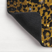 Luxus Glitter Gold Braun Schwarz Leopard Muster Mousepad (Ecke)