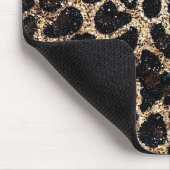 Luxus Glitter Gold Braun Schwarz Leopard Muster Mousepad (Ecke)