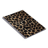 Luxus Glitter Gold Braun Schwarz Leopard Muster Notizblock (Rechte Seite)