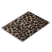 Luxus Glitter Gold Braun Schwarz Leopard Muster Notizblock (Linke Seite)