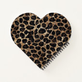 Luxus Glitter Gold Braun Schwarz Leopard Muster Notizblock (Rückseite)
