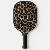 Luxus Glitter Gold Braun Schwarz Leopard Muster Pickleball Schläger (Rückseite)