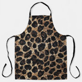 Luxus Glitter Gold Braun Schwarz Leopard Muster Schürze (Vorderseite)