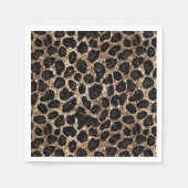 Luxus Glitter Gold Braun Schwarz Leopard Muster Serviette (Vorderseite)