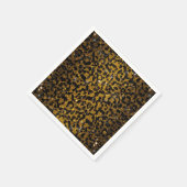 Luxus Glitter Gold Braun Schwarz Leopard Muster Serviette (Ecke)