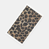 Luxus Glitter Gold Braun Schwarz Leopard Muster Serviette (Ecke)