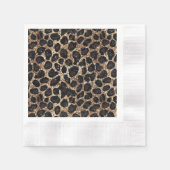Luxus Glitter Gold Braun Schwarz Leopard Muster Serviette (Vorderseite)