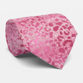 Luxus Glitter rosa Leopard Muster Krawatte (Gerollt)