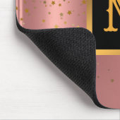 Luxus Glitzer Gold Pink Stars Mit Monogramm Mousepad (Ecke)