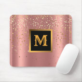 Luxus Glitzer Gold Pink Stars Mit Monogramm Mousepad (Mit Mouse)