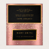 Luxus Glitzer Gold Pink Stars Visitenkarten (Außenseite Aufgefaltet)