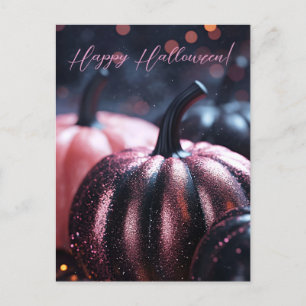 Luxus Glitzer Pumpkins Halloween Grußkarte Postkarte
