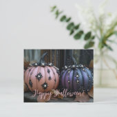 Luxus Glitzer Pumpkins Halloween Grußkarte Postkarte (Stehend Vorderseite)