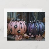 Luxus Glitzer Pumpkins Halloween Grußkarte Postkarte (Vorne/Hinten)