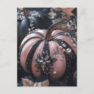 Luxus Glitzer Pumpkins Halloween Grußkarte Postkarte