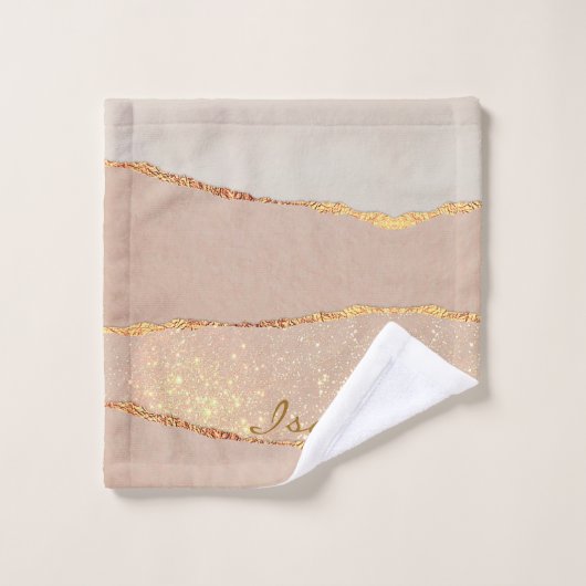Luxus Glitzer Rose Gold Customize Badhandtuch Set (Waschlappen)
