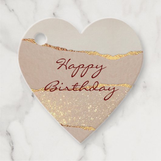 Luxus Glitzer Rose Gold Geschenkanhänger (Vorderseite)