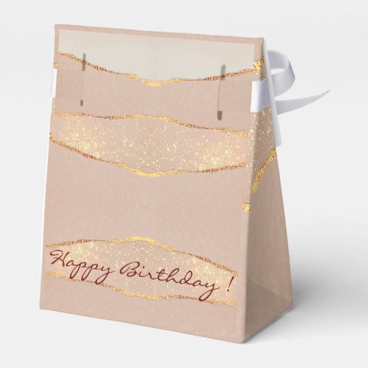 Luxus Glitzer Rose Gold Geschenkschachtel (Rückseite)