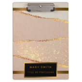 Luxus Glitzer Rose Gold Klemmbrett (Vorderseite)