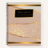 Luxus Glitzer Rose Gold Notizblock (Vorderseite)