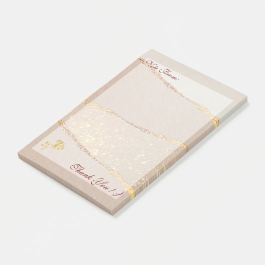 Luxus Glitzer Rose Gold Post-it Klebezettel (angewinkelt)
