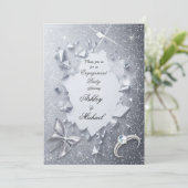 Luxus-Glitzer-Verlobungsparty Einladung (Stehend Vorderseite)