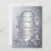 Luxus-Glitzer-Verlobungsparty Einladung (Rückseite)