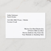 Luxus-Glossy-Yacht-Brokerage-Visitenkarten Visitenkarte (Rückseite)