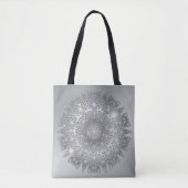 Luxus glühend glänzend Silver Metallic Mandala Tasche (Vorderseite)