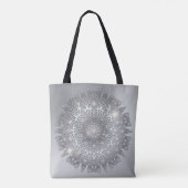 Luxus glühend glänzend Silver Metallic Mandala Tasche (Rückseite)