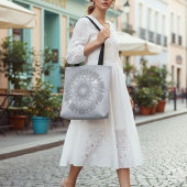 Luxus glühend glänzend Silver Metallic Mandala Tasche