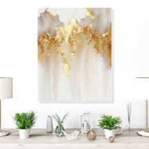 Luxus-Gold-Abstrakt-Acrylwandkunst-Fliese