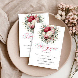 Luxus-Gold-Akzent Boho-Hochzeits-RSVP-Karte RSVP Karte