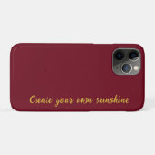 Luxus-Gold-Anfangs-Buchstaben-Monogramm Burgunderr Case-Mate iPhone Hülle (Rückseite (Horizontal))