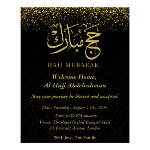 Luxus Gold Arabische Kalligrafie Hajj Mubarak Poster