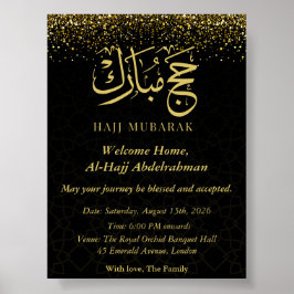 Luxus Gold Arabische Kalligrafie Hajj Mubarak Poster
