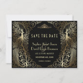 Luxus Gold Art Déco Friedhöfe Save the Date (Vorderseite)