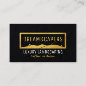 Luxus Gold auf Black Landscaping Business Cards Visitenkarte (Vorderseite)