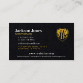 Luxus Gold auf Black Landscaping Business Cards Visitenkarte (Rückseite)