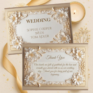 Luxus Gold Barocke Pracht Weiße Tulpen Floralien Dankeskarte