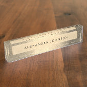 Luxus Gold Beruflich Foil Modern Namensplakette (Seite)