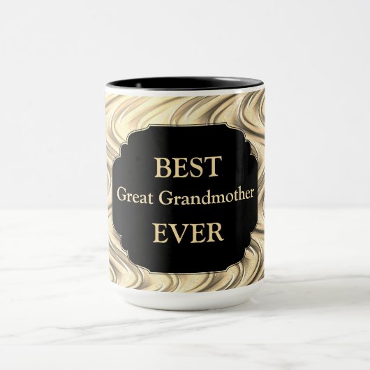Luxus Gold "Best Great Großmutter Ever" Design Tasse (Zentrum)