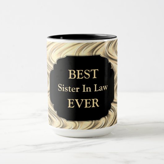 Luxus Gold "Best Sister in Law Ever"-Design Tasse (Zentrum)