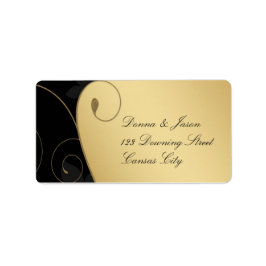 Luxus Gold-Black-Adressetikett Adressaufkleber